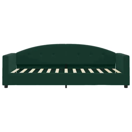 Lit de jour avec matelas vert foncé 90x200 cm velours