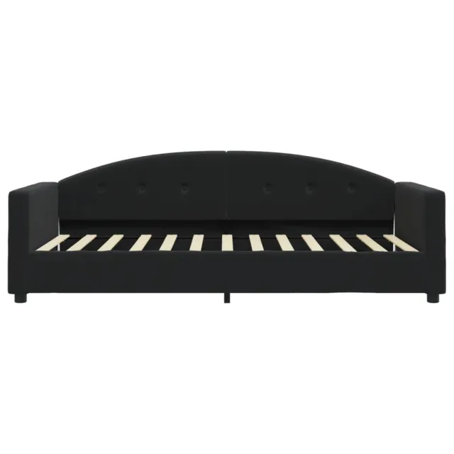 Lit de jour avec matelas noir 90x200 cm velours