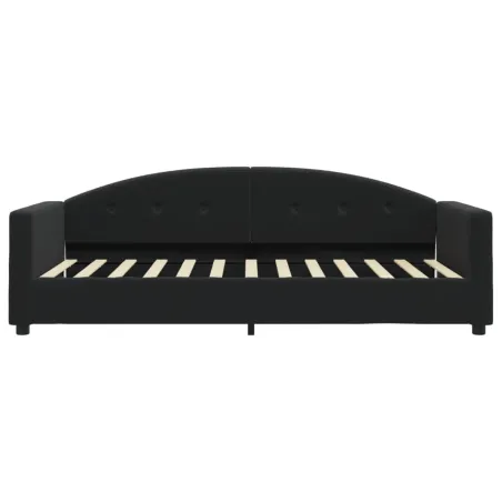 Lit de jour avec matelas noir 90x200 cm velours