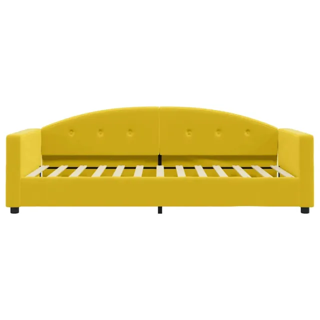 Lit de jour avec matelas jaune 90x200 cm velours