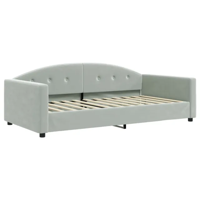 Lit de jour avec matelas gris clair 100x200 cm velours