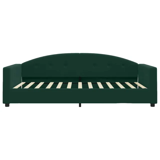 Lit de jour avec matelas vert foncé 100x200 cm velours