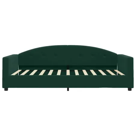 Lit de jour avec matelas vert foncé 100x200 cm velours