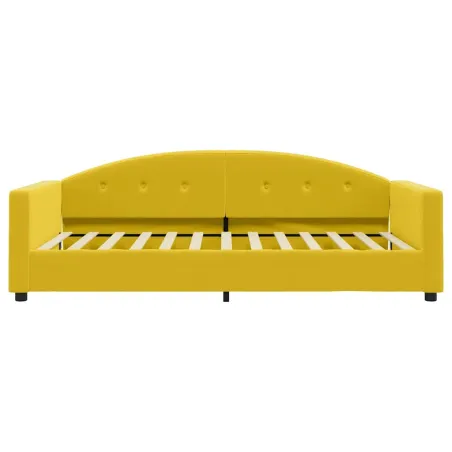Lit de jour avec matelas jaune 100x200 cm velours
