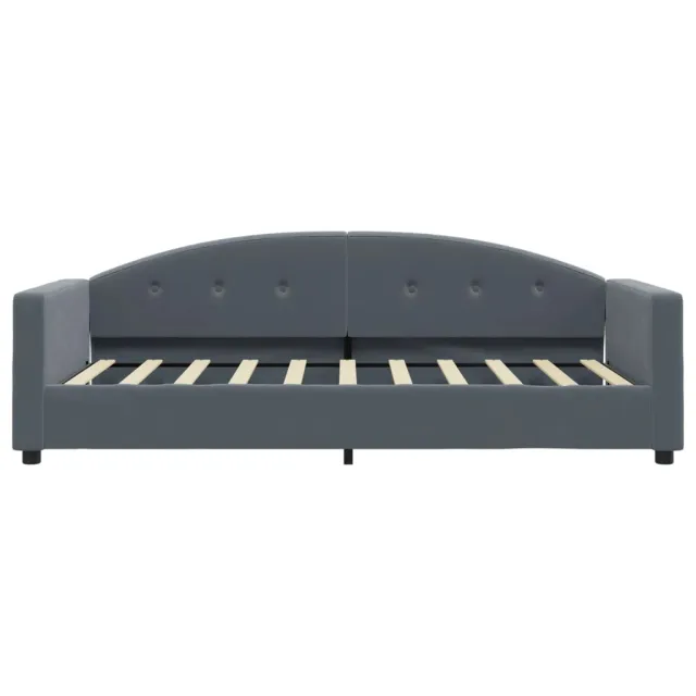 Lit de jour avec matelas gris foncé 90x190 cm velours