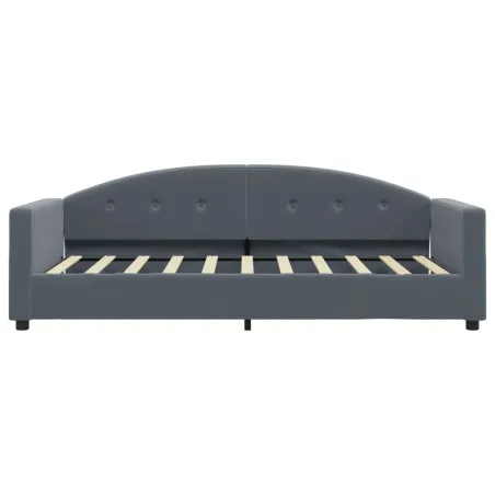 Lit de jour avec matelas gris foncé 90x190 cm velours