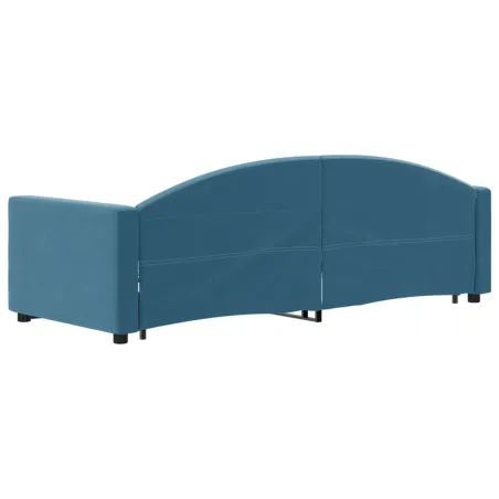 Lit de jour avec gigogne sans matelas bleu 80x200 cm