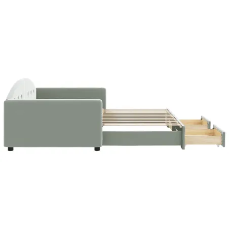 Lit de jour avec gigogne et tiroirs sans matelas 100x200 cm