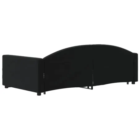 Lit de jour avec gigogne et tiroirs sans matelas noir 100x200cm