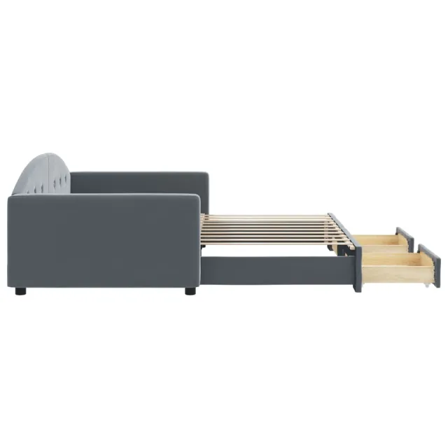 Lit de jour avec gigogne et tiroirs sans matelas 90x190 cm