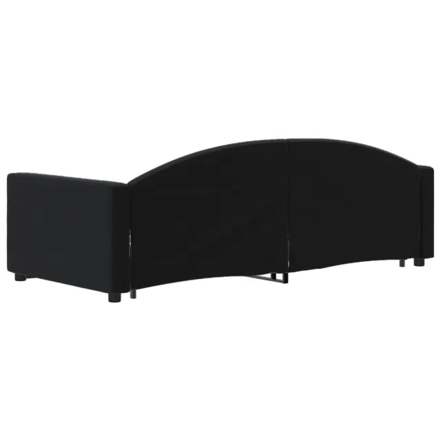 Lit de jour avec gigogne et tiroirs noir 90x190 cm velours