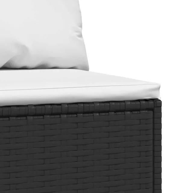 Canapés centraux de jardin et coussins 2pcs Noir Résine tressée