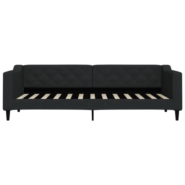 Lit de jour avec matelas noir 80x200 cm tissu