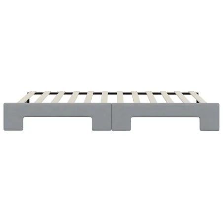 Lit de jour avec gigogne sans matelas gris clair 80x200 cm