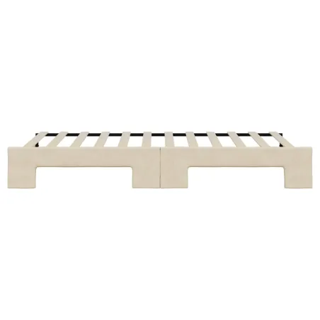 Lit de jour avec gigogne sans matelas crème 90x200 cm