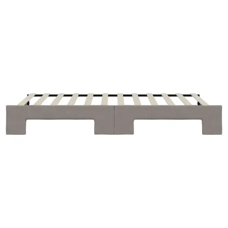 Lit de jour avec lit gigogne taupe 100x200 cm tissu