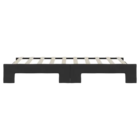 Lit de jour avec lit gigogne noir 90x190 cm tissu