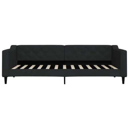 Lit de jour avec gigogne et tiroirs sans matelas noir 90x200 cm