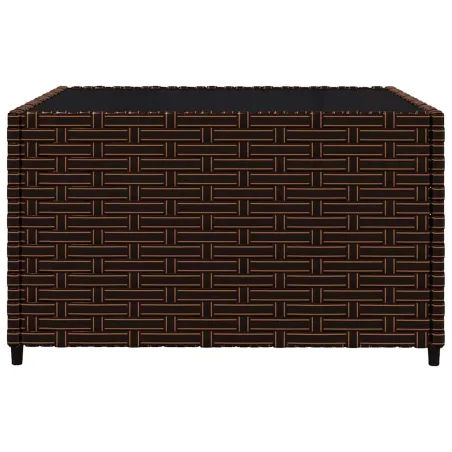 Salon de jardin 3 pcs avec coussins marron résine tressée