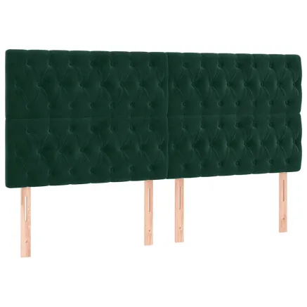 Tête de lit Vert foncé 180x7x118/128 cm Velours 2