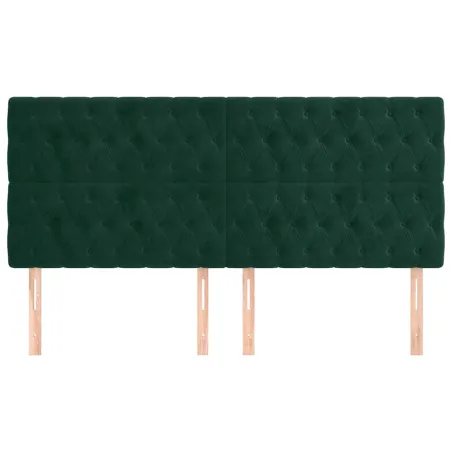Tête de lit Vert foncé 180x7x118/128 cm Velours