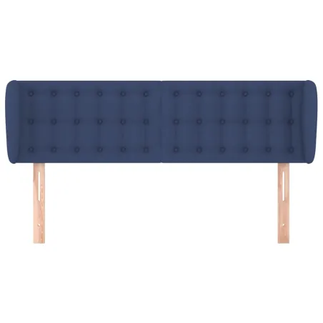 Tête de lit avec oreilles Bleu 147x23x78/88 cm Tissu