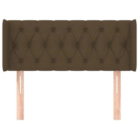 Tête de lit avec oreilles Marron Foncé 93x16x78/88 cm Tissu