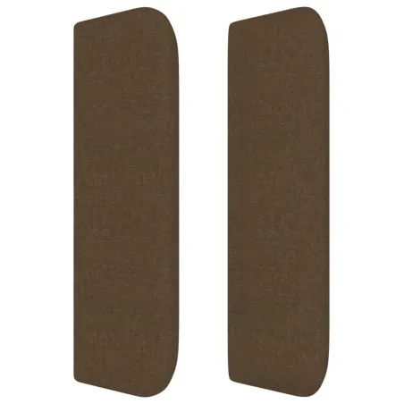 Tête de lit avec oreilles Marron Foncé 93x16x78/88 cm Tissu