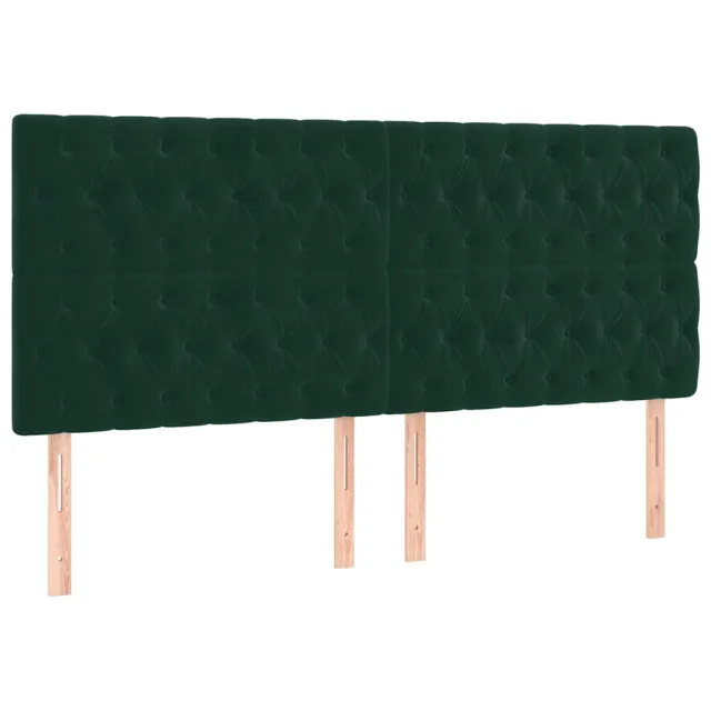 Cadre de lit sans matelas vert foncé velours