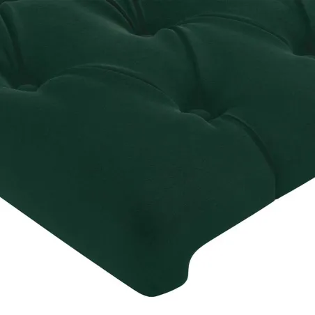 Cadre de lit sans matelas vert foncé velours
