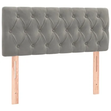 Sommier à lattes de lit et matelas Gris clair 100x200cm Velours