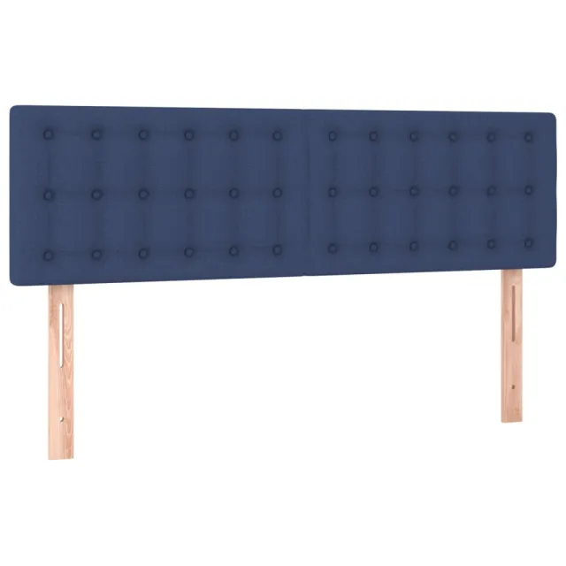 Sommier à lattes de lit avec matelas LED Bleu 140x200 cm Tissu