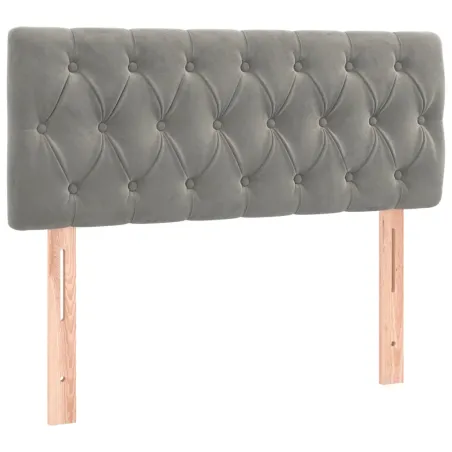 Sommier à lattes de lit avec matelas LED Gris clair 100x200 cm