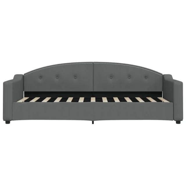 Lit de jour avec matelas gris foncé 80x200 cm tissu