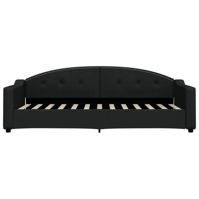 Lit de jour avec matelas noir 80x200 cm tissu