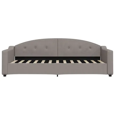 Lit de jour avec matelas taupe 80x200 cm tissu