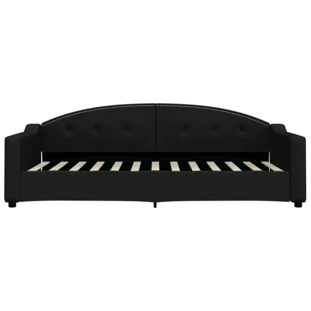 Lit de jour avec matelas noir 90x200 cm tissu