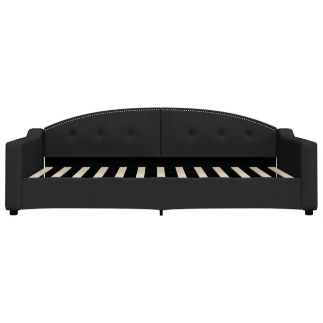 Lit de jour avec matelas noir 100x200 cm tissu