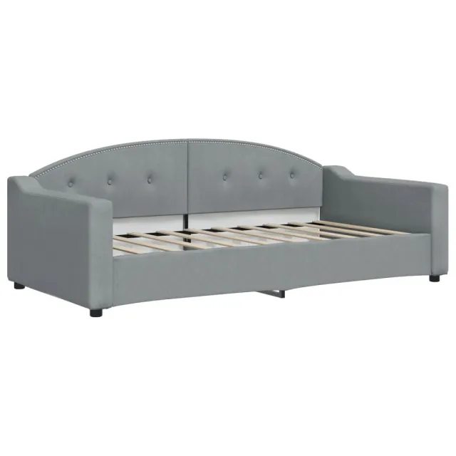Lit de jour avec matelas gris clair 90x190 cm tissu