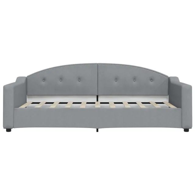 Lit de jour avec matelas gris clair 90x190 cm tissu