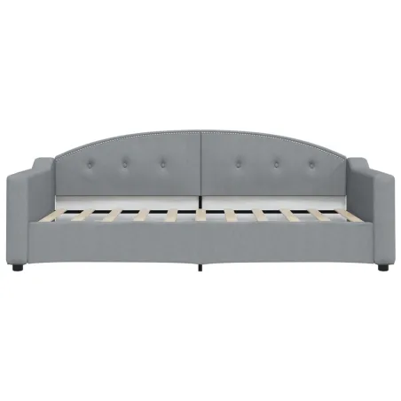 Lit de jour avec matelas gris clair 90x190 cm tissu