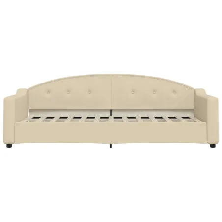 Lit de jour avec gigogne sans matelas crème 80x200 cm