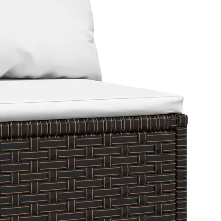 Canapés centraux de jardin coussins 2pcs marron résine tressée