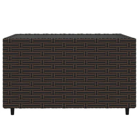 Salon de jardin 3 pcs avec coussins marron résine tressée