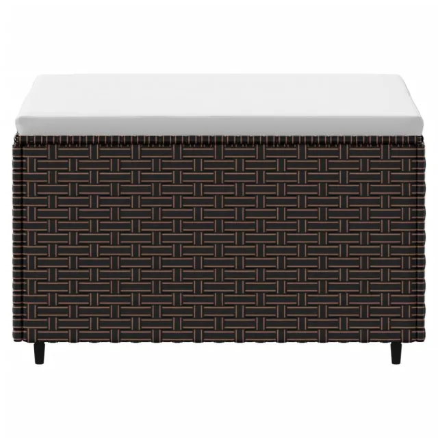 Repose-pied de jardin avec coussin marron résine tressée