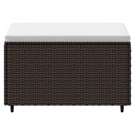 Repose-pied de jardin avec coussin marron résine tressée