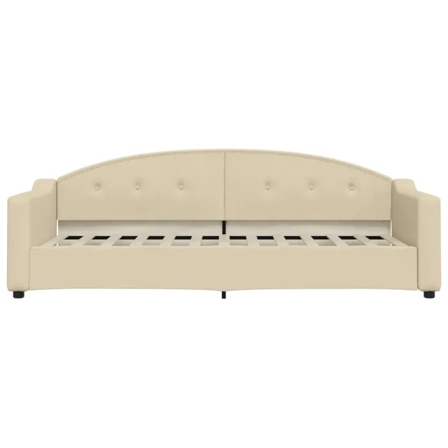 Lit de jour avec gigogne et tiroirs sans matelas crème 80x200cm