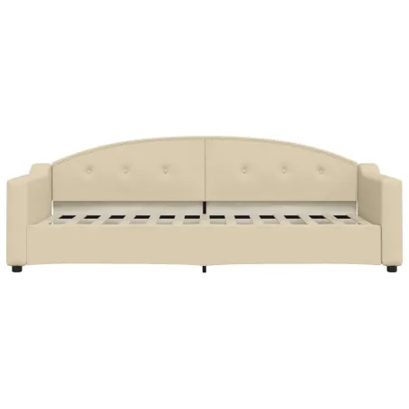 Lit de jour avec gigogne et tiroirs sans matelas crème 80x200cm