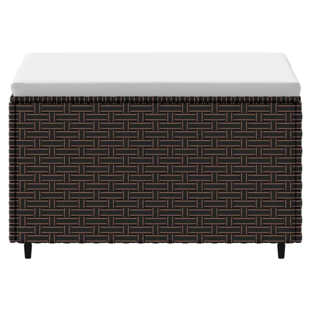 Repose-pieds de jardin coussins lot de 2 marron résine tressée