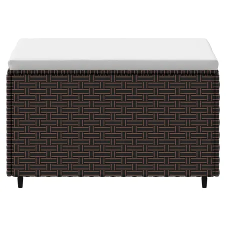 Repose-pieds de jardin coussins lot de 2 marron résine tressée